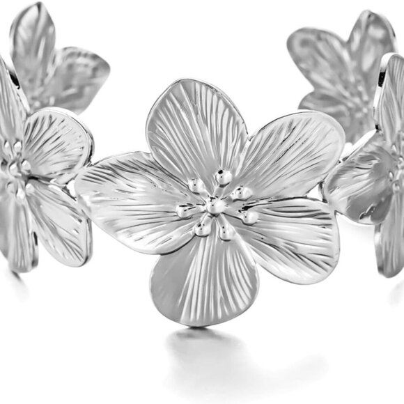 Jewelry - Brand New Silver Butterfly Wide Cuff Bracelet Statement